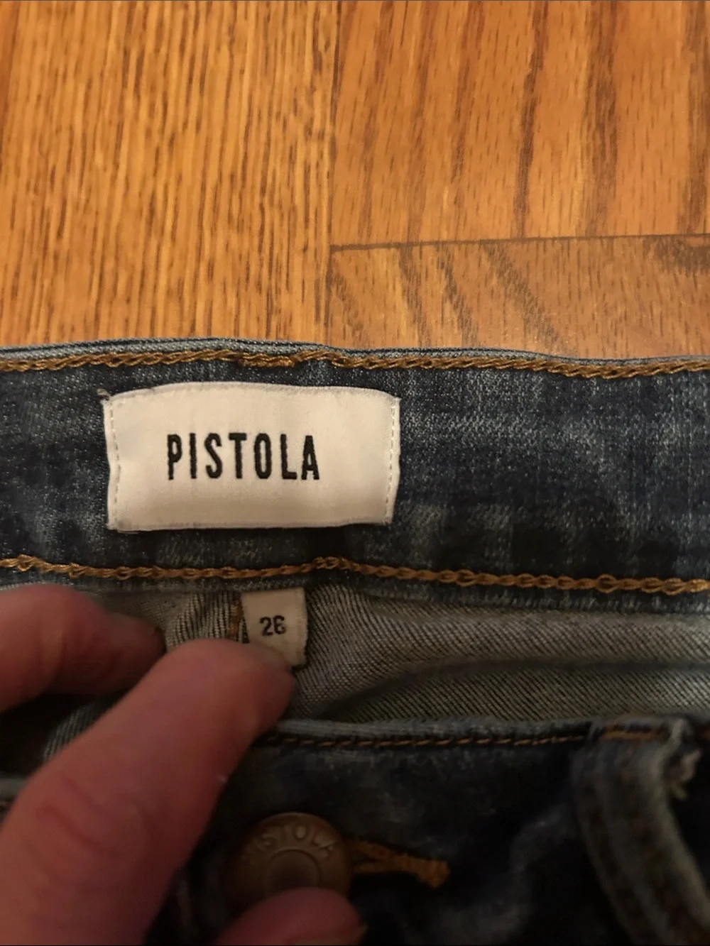 pistola Dark Washed Skinny Jeans with Frayed Hem - Picture 3 of 9